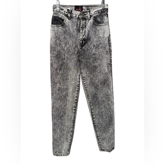 Vintage 80s 1980s Sasson Black Acid Wash Mom Jeans women’s sz 6 - Picture 1 of 10